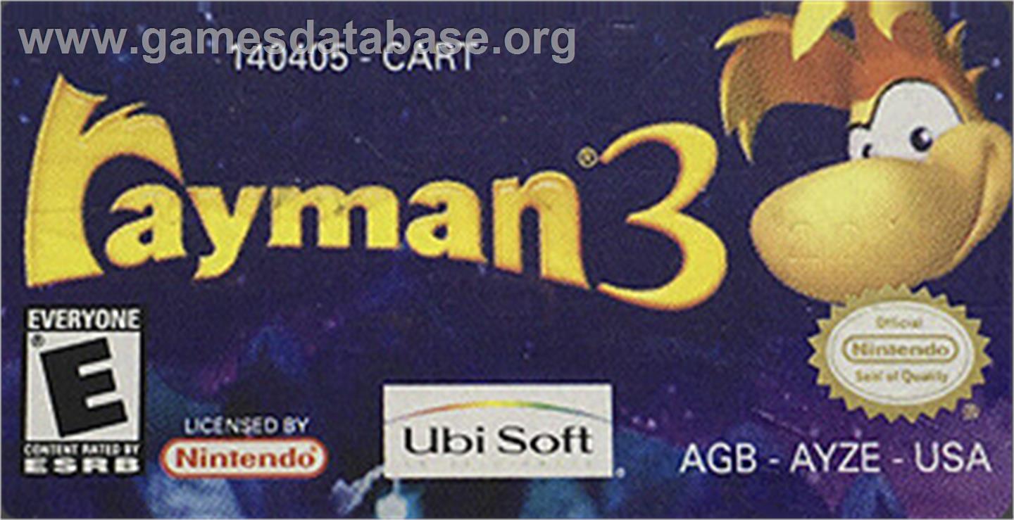 Rayman 3: Hoodlum Havoc - Nintendo Game Boy Advance - Artwork - Cartridge Top