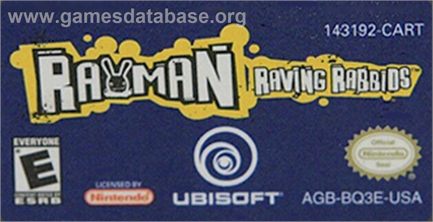 Rayman Raving Rabbids - Nintendo Game Boy Advance - Artwork - Cartridge Top
