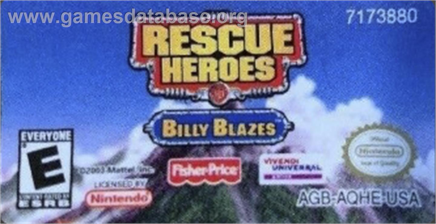 Rescue Heroes: Billy Blazes - Nintendo Game Boy Advance - Artwork - Cartridge Top