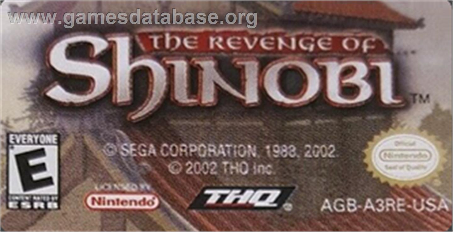 Revenge Of Shinobi, The - Nintendo Game Boy Advance - Artwork - Cartridge Top