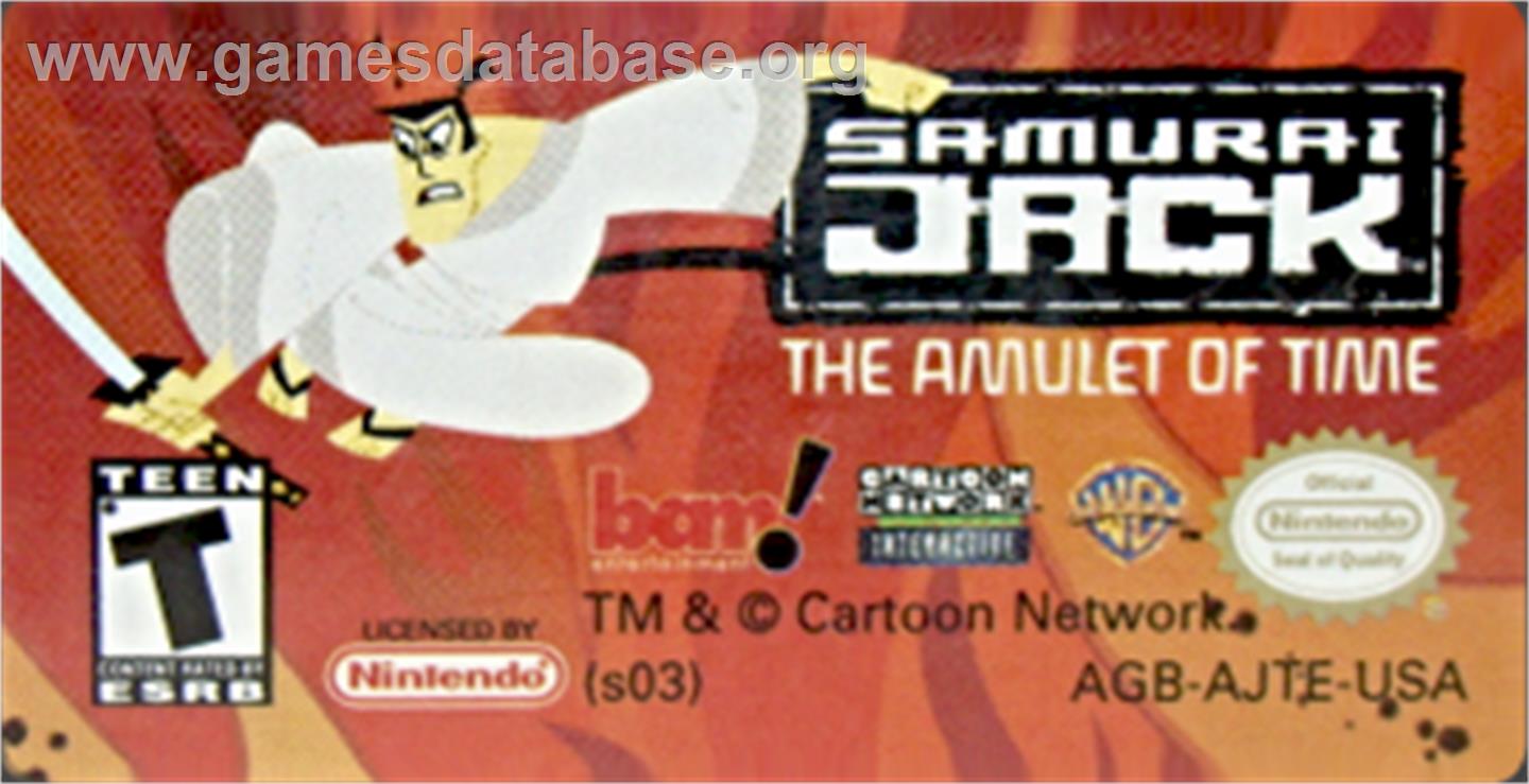 Samurai Jack: The Amulet of Time - Nintendo Game Boy Advance - Artwork - Cartridge Top