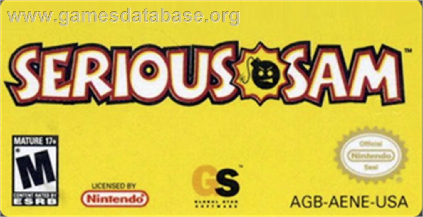 Serious Sam - Nintendo Game Boy Advance - Artwork - Cartridge Top