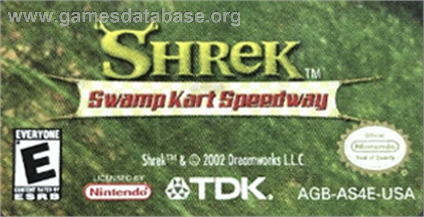 Shrek: Swamp Kart Speedway - Nintendo Game Boy Advance - Artwork - Cartridge Top