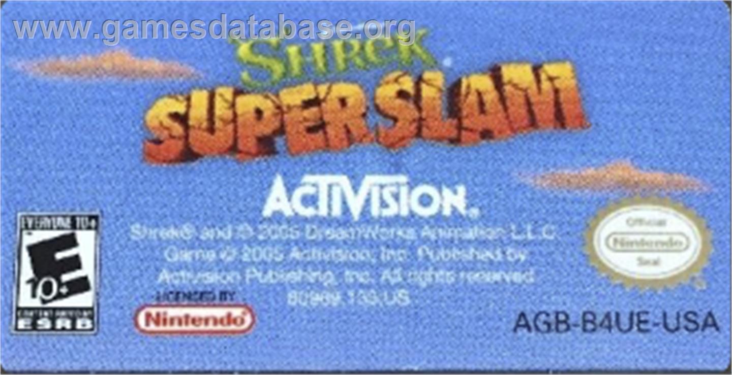 Shrek - Superslam - Nintendo Game Boy Advance - Artwork - Cartridge Top