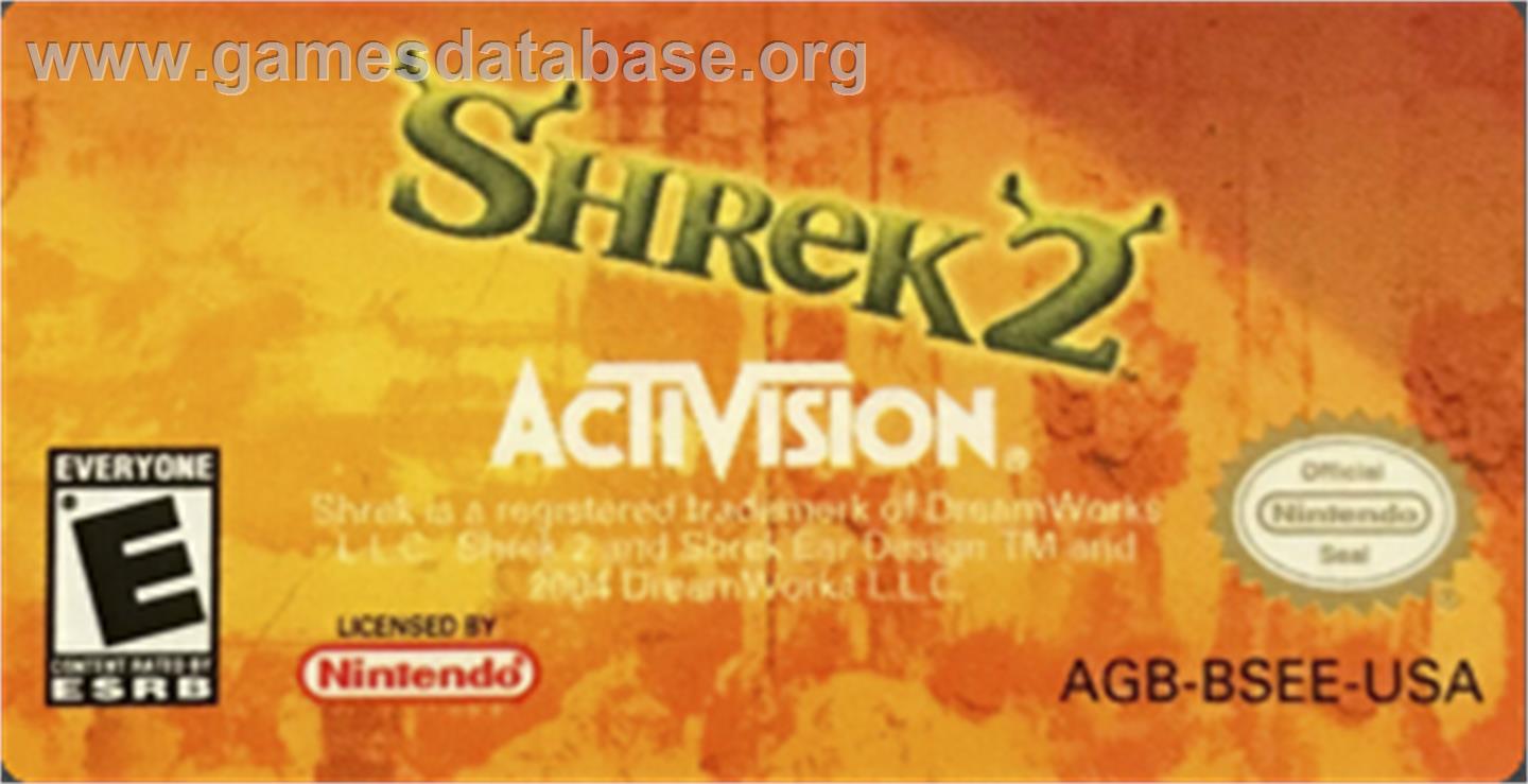 Shrek 2 - Nintendo Game Boy Advance - Artwork - Cartridge Top