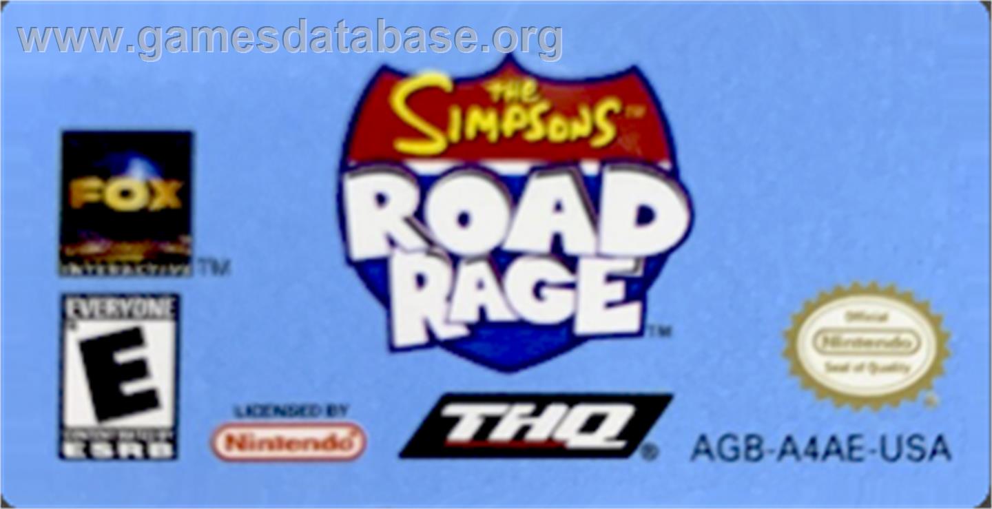 Simpsons: Road Rage - Nintendo Game Boy Advance - Artwork - Cartridge Top