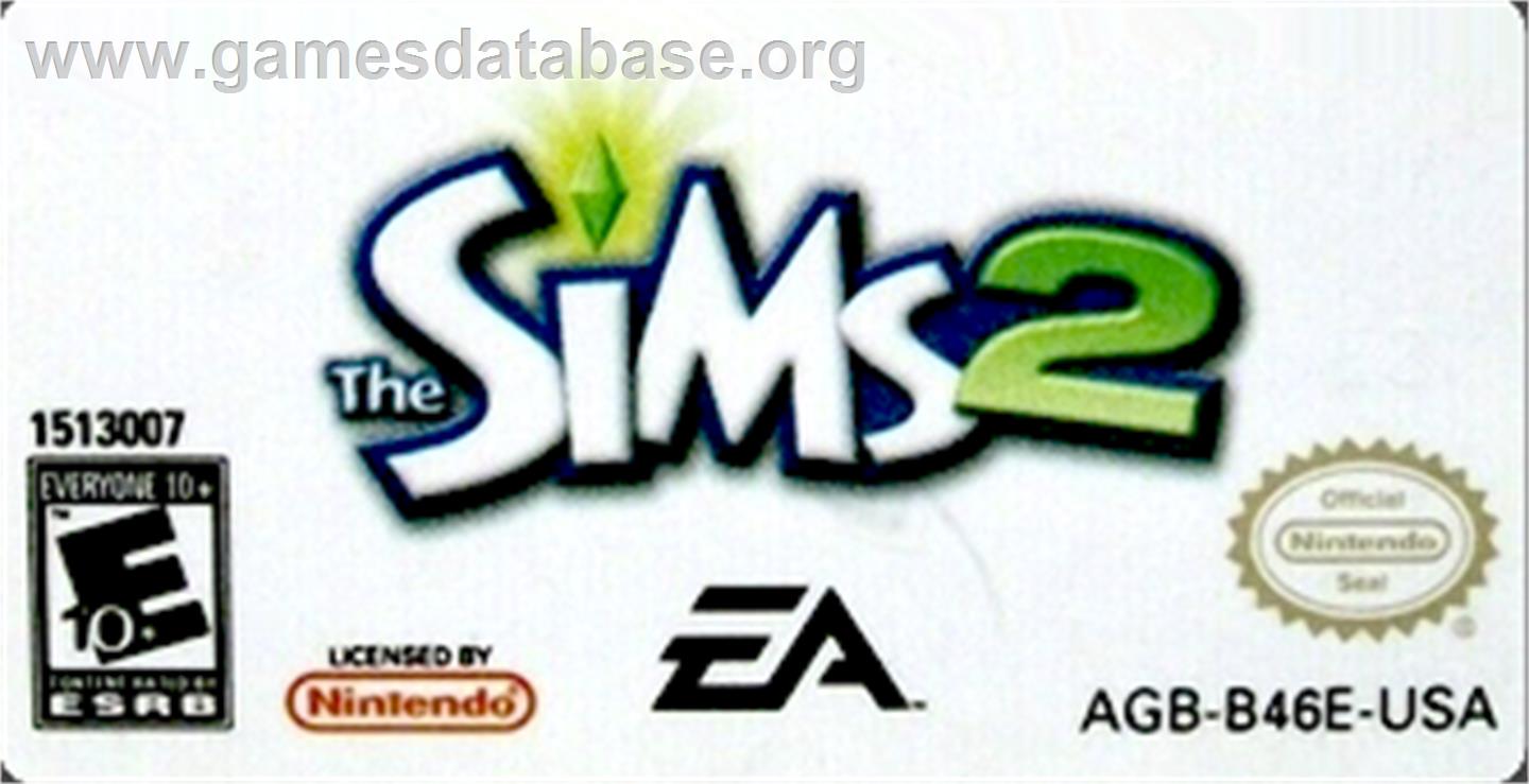 Sims 2 - Nintendo Game Boy Advance - Artwork - Cartridge Top