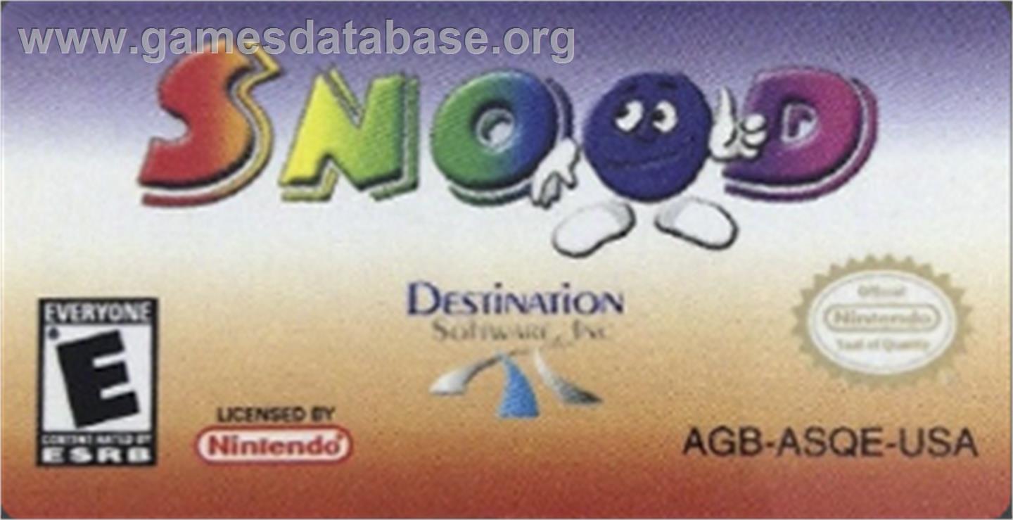 Snood - Nintendo Game Boy Advance - Artwork - Cartridge Top