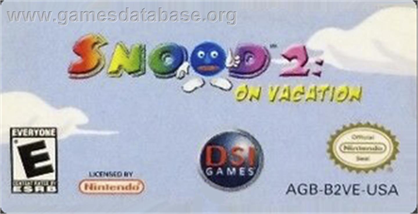 Snood 2: On Vacation - Nintendo Game Boy Advance - Artwork - Cartridge Top