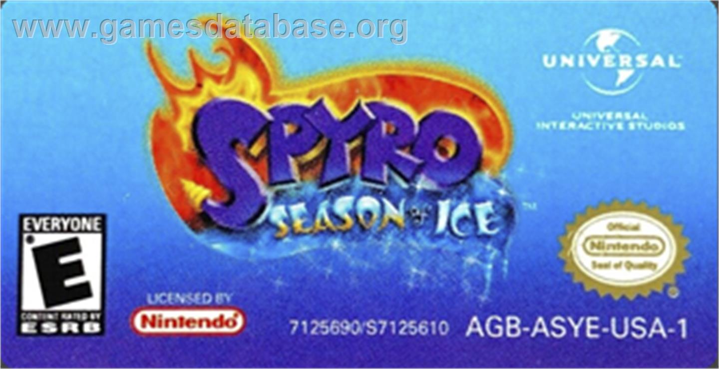 Spyro: Season of Ice - Nintendo Game Boy Advance - Artwork - Cartridge Top
