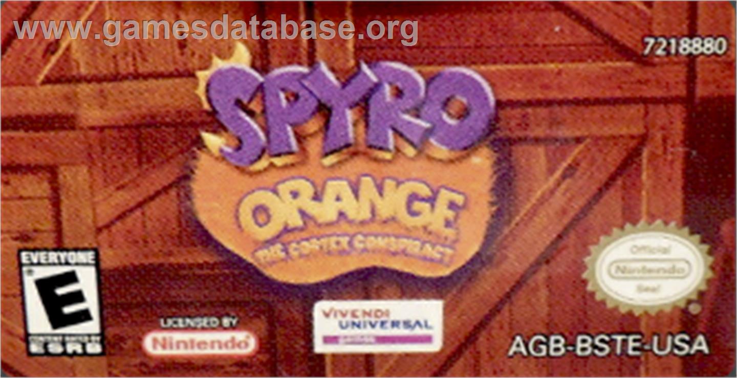 Spyro - Fusion - Nintendo Game Boy Advance - Artwork - Cartridge Top