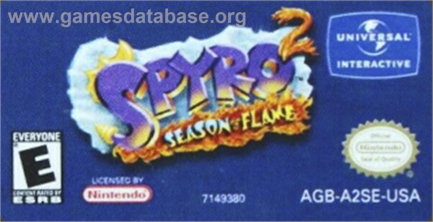Spyro 2: Season of Flame - Nintendo Game Boy Advance - Artwork - Cartridge Top