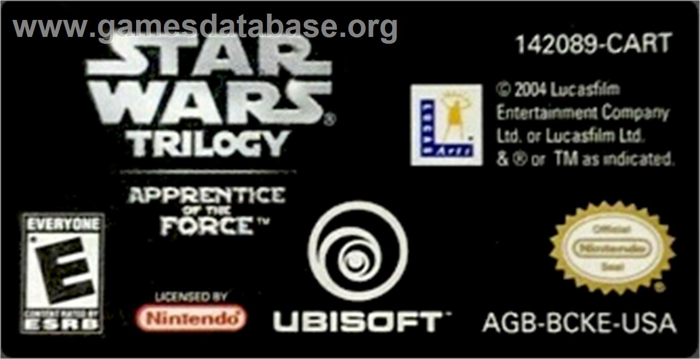 Star Wars Trilogy: Apprentice of the Force - Nintendo Game Boy Advance - Artwork - Cartridge Top