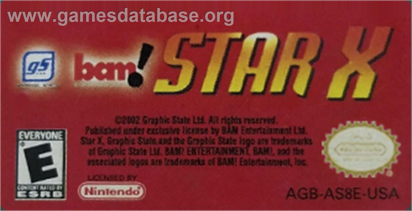 Star X - Nintendo Game Boy Advance - Artwork - Cartridge Top