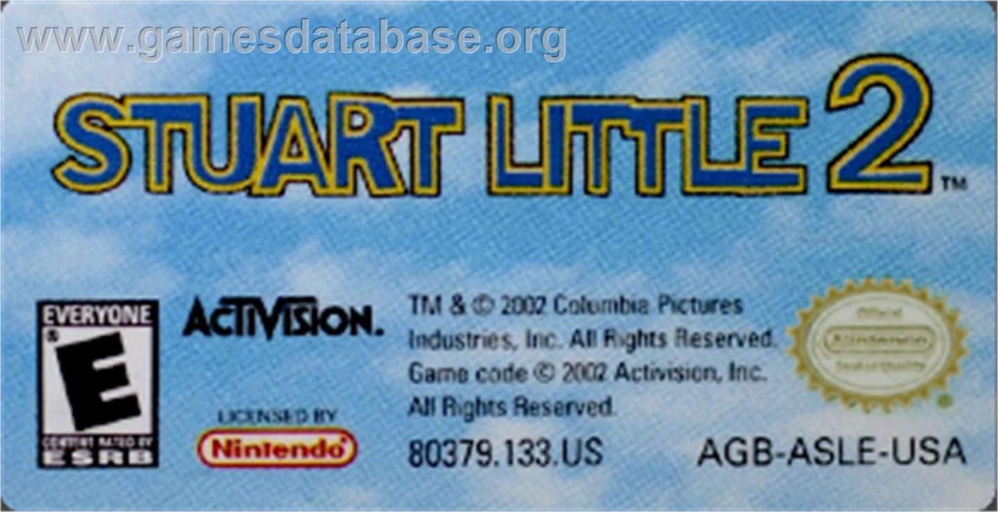 Stuart Little 2 - Nintendo Game Boy Advance - Artwork - Cartridge Top