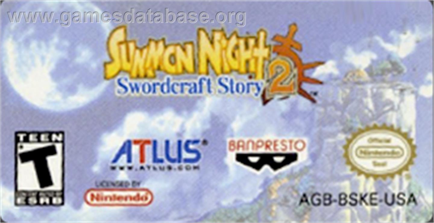 Summon Night: Swordcraft Story 2 - Nintendo Game Boy Advance - Artwork - Cartridge Top