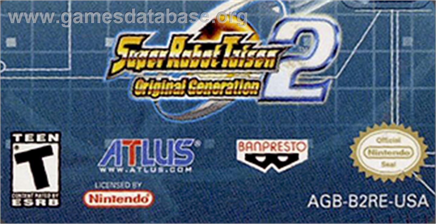 Super Robot Wars: Original Generation 2 - Nintendo Game Boy Advance - Artwork - Cartridge Top