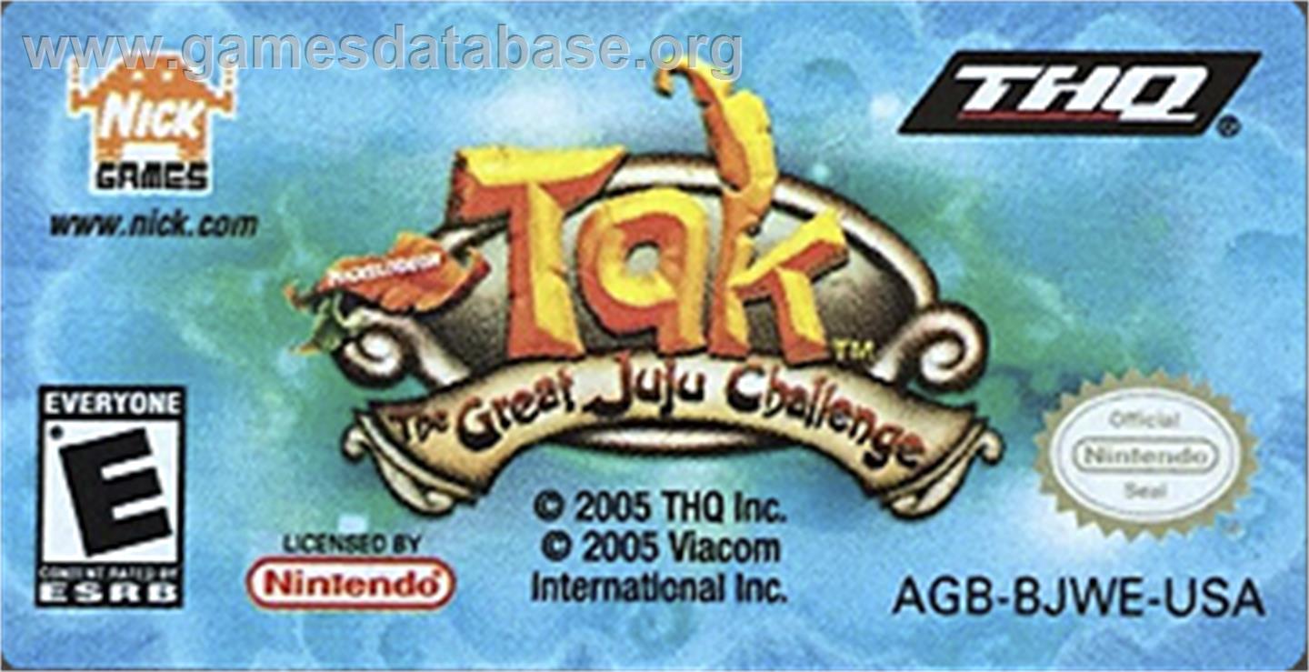 Tak - The Great Juju Challenge - Nintendo Game Boy Advance - Artwork - Cartridge Top