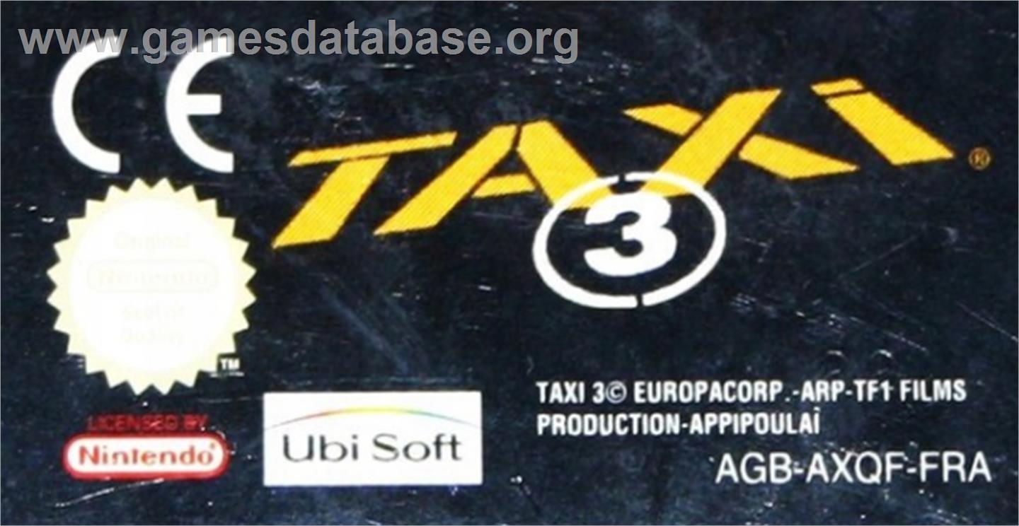 Taxi 3 - Nintendo Game Boy Advance - Artwork - Cartridge Top