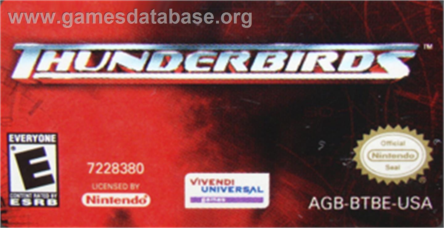 Thunderbirds: International Rescue - Nintendo Game Boy Advance - Artwork - Cartridge Top