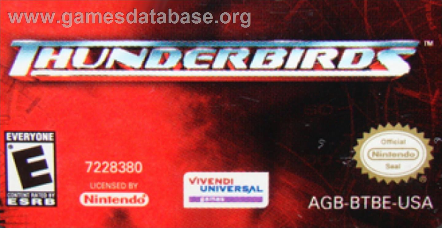 Thunderbirds - International Rescue - Nintendo Game Boy Advance - Artwork - Cartridge Top
