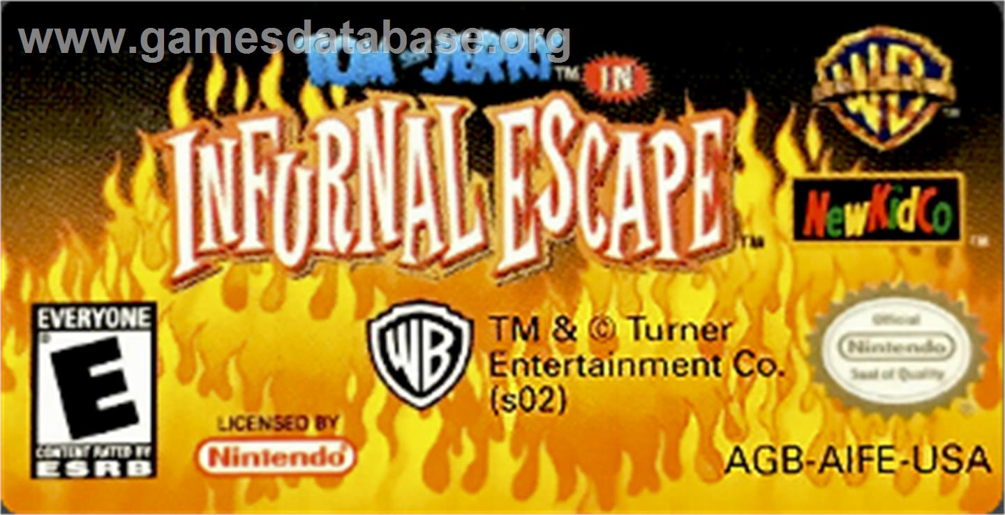 Tom And Jerry In Infurnal Escape - Nintendo Game Boy Advance - Artwork - Cartridge Top