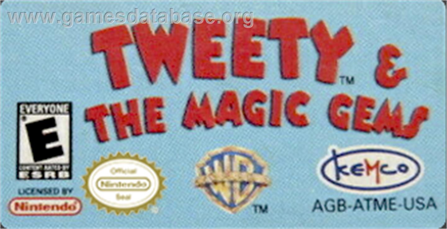 Tweety And The Magic Gems - Nintendo Game Boy Advance - Artwork - Cartridge Top