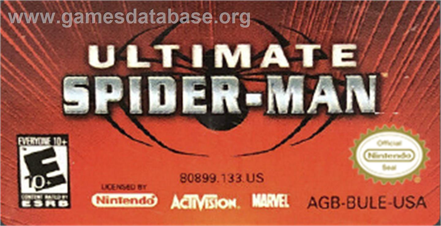 Ultimate Spider-man - Nintendo Game Boy Advance - Artwork - Cartridge Top