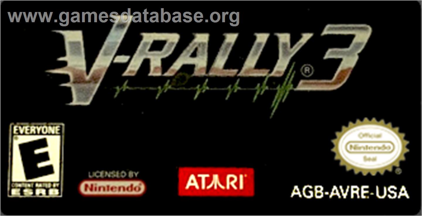 V-rally 3 - Nintendo Game Boy Advance - Artwork - Cartridge Top