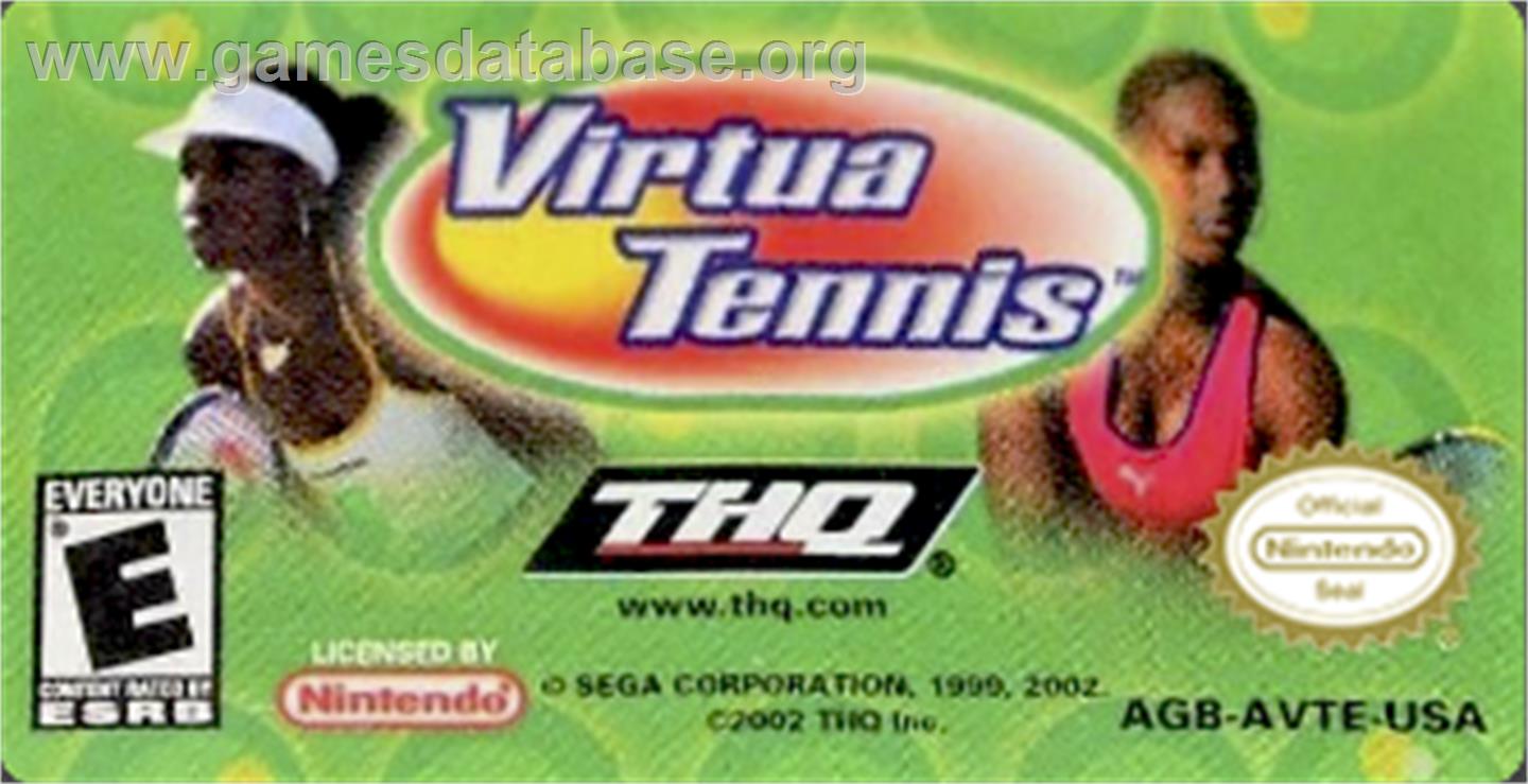 Virtua Tennis - Nintendo Game Boy Advance - Artwork - Cartridge Top