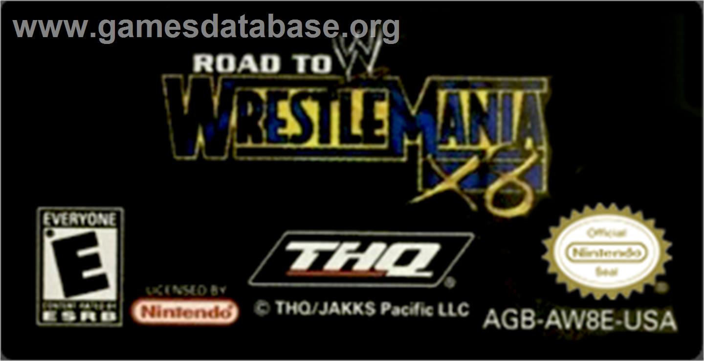 WWE Road to Wrestlemania X8 - Nintendo Game Boy Advance - Artwork - Cartridge Top