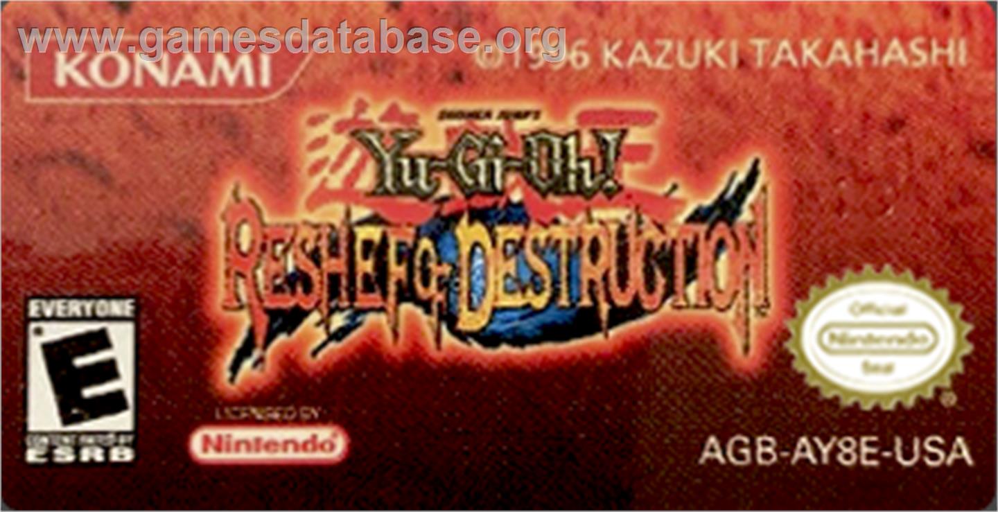 Yu-Gi-Oh! Reshef of Destruction - Nintendo Game Boy Advance - Artwork - Cartridge Top