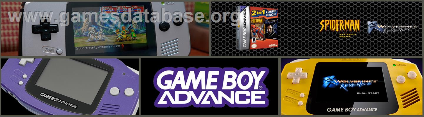 2 in 1: Spider-Man: Mysterio's Menace & X2: Wolverine's Revenge - Nintendo Game Boy Advance - Artwork - Marquee