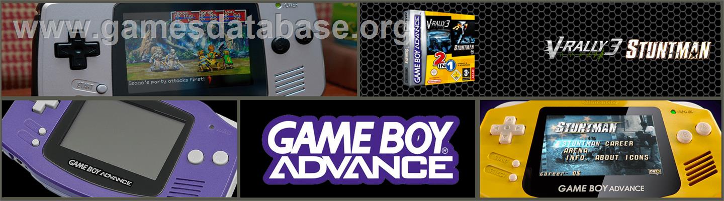 2 in 1: V-Rally 3 & Stuntman - Nintendo Game Boy Advance - Artwork - Marquee