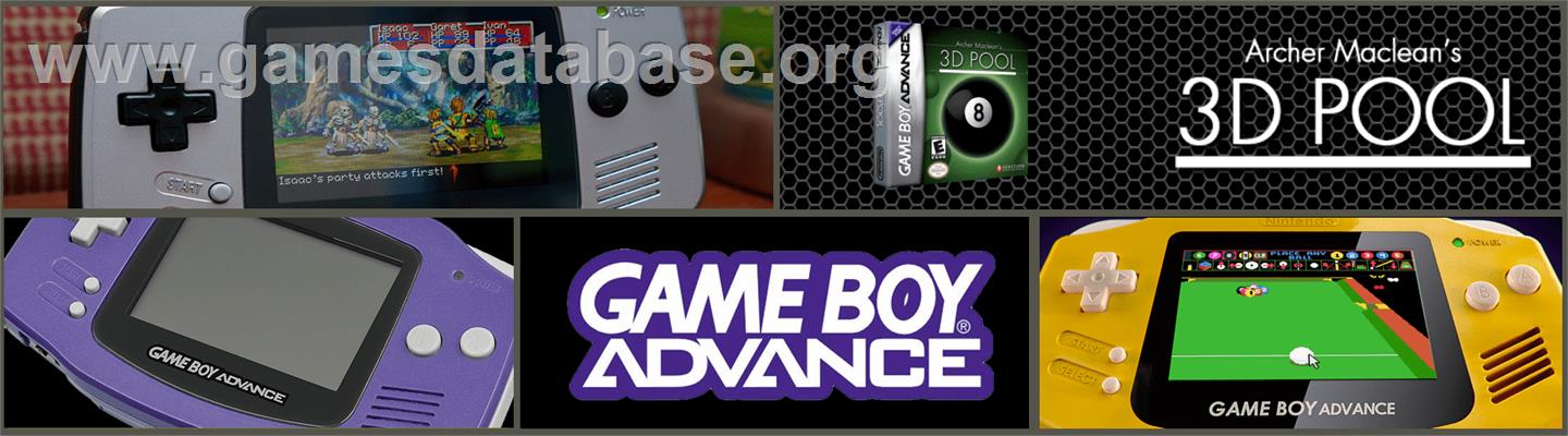 Archer Maclean's 3d Pool - Nintendo Game Boy Advance - Artwork - Marquee