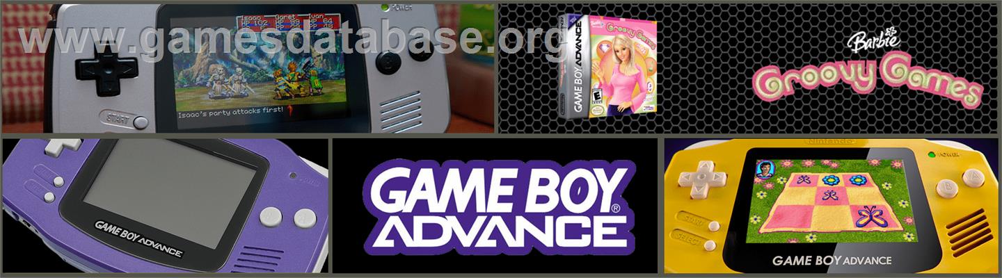 Barbie Groovy Games - Nintendo Game Boy Advance - Artwork - Marquee