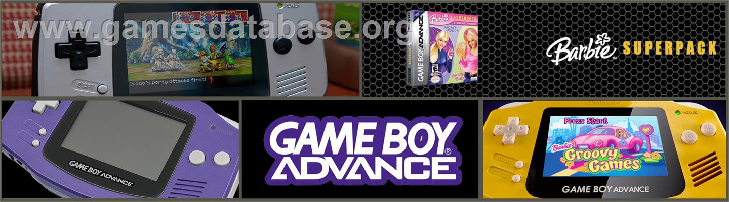 Barbie Superpack - Nintendo Game Boy Advance - Artwork - Marquee