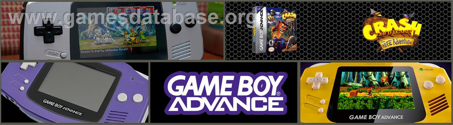 Crash Bandicoot: The Huge Adventure - Nintendo Game Boy Advance - Artwork - Marquee