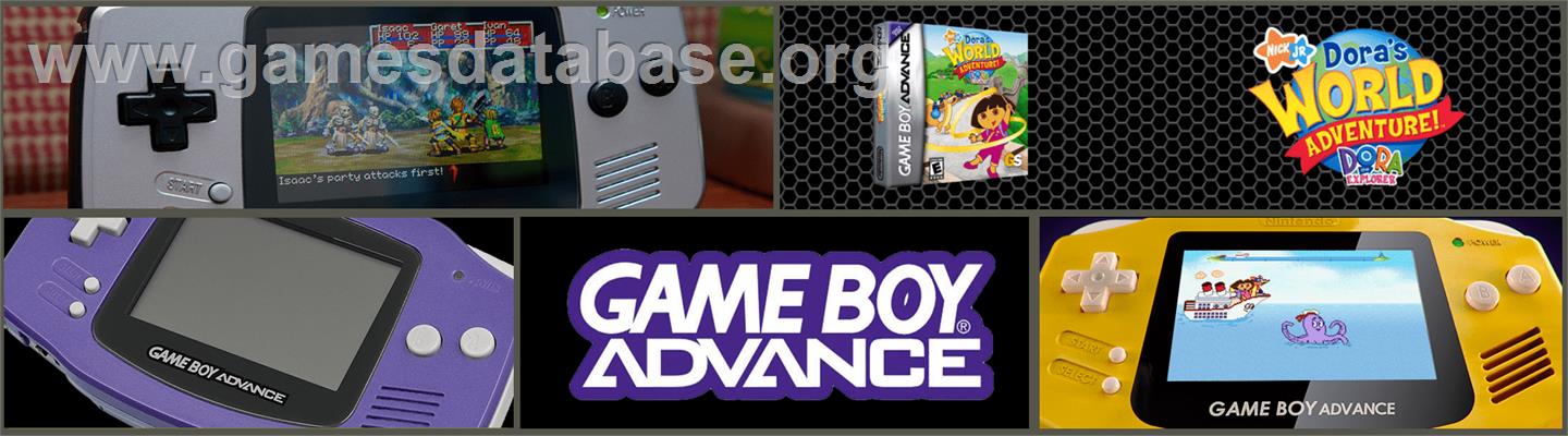Dora The Explorer - Dora's World Adventure! - Nintendo Game Boy Advance - Artwork - Marquee
