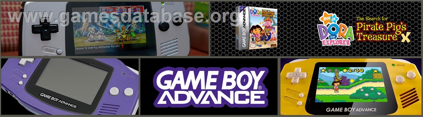 Dora The Explorer - The Search For The Pirate Pig's Treasure - Nintendo Game Boy Advance - Artwork - Marquee