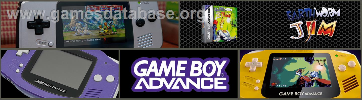 Earthworm Jim - Nintendo Game Boy Advance - Artwork - Marquee