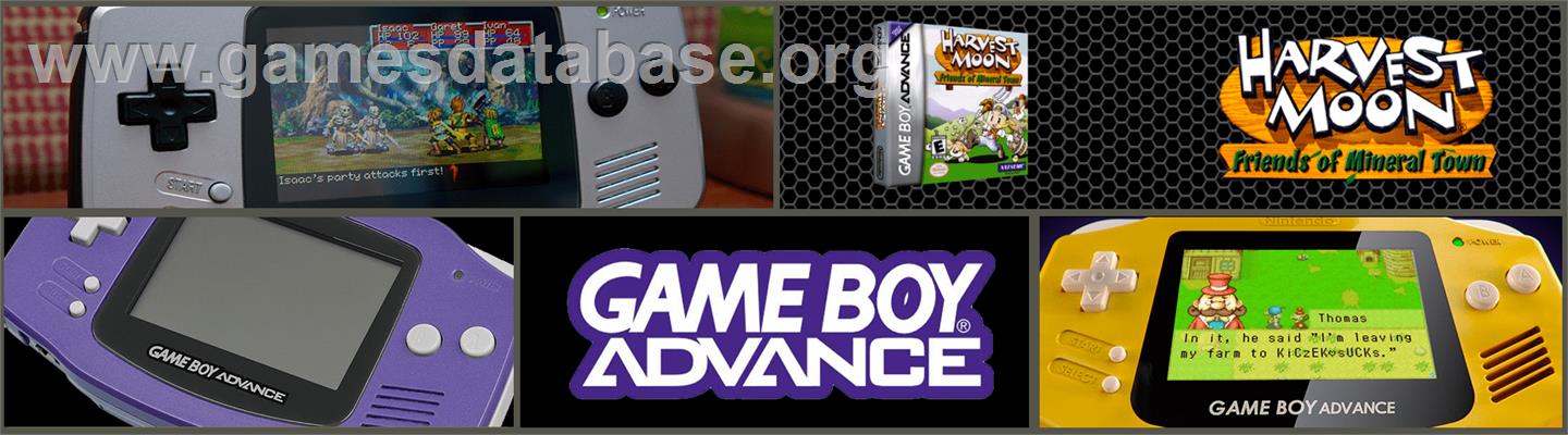 Harvest Moon: Friends of Mineral Town - Nintendo Game Boy Advance - Artwork - Marquee
