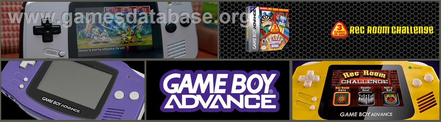 Majesco's Rec Room Challenge - Nintendo Game Boy Advance - Artwork - Marquee