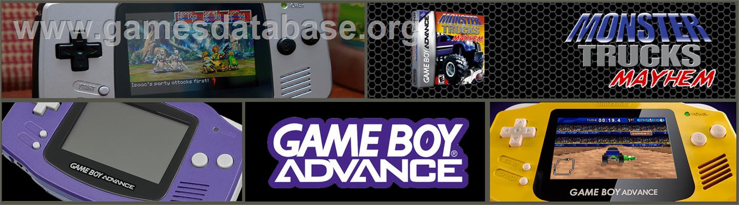 Monster Trucks Mayhem - Nintendo Game Boy Advance - Artwork - Marquee