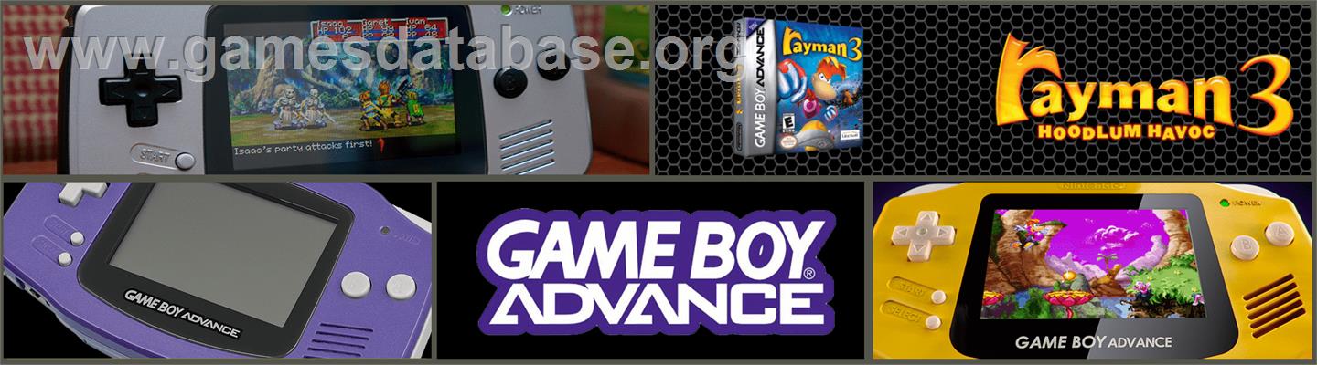 Rayman 3: Hoodlum Havoc - Nintendo Game Boy Advance - Artwork - Marquee