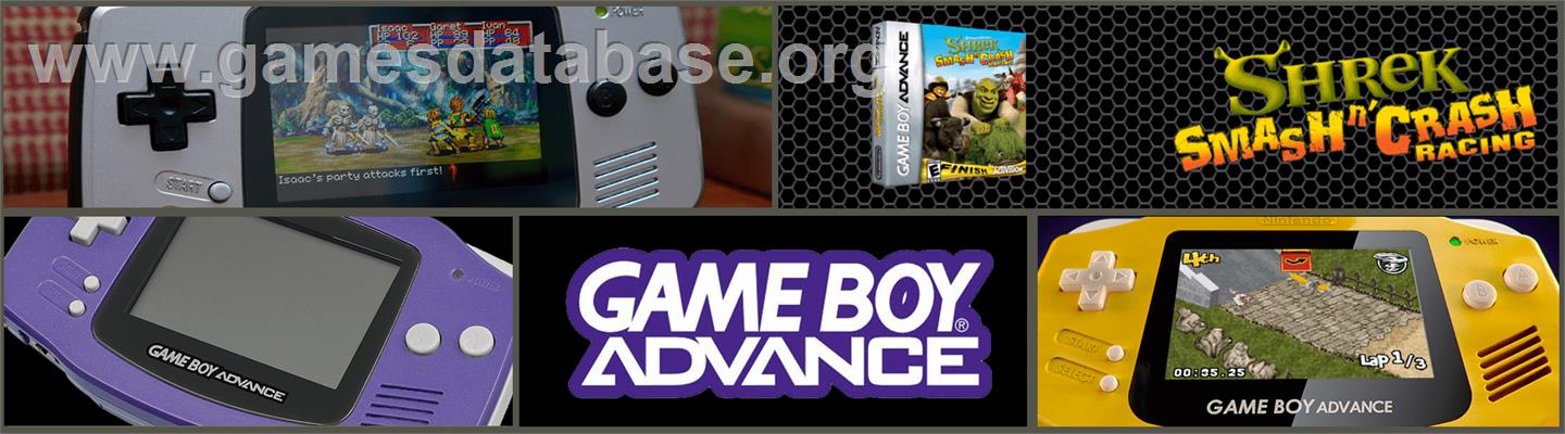 Shrek Smash N' Crash Racing - Nintendo Game Boy Advance - Artwork - Marquee