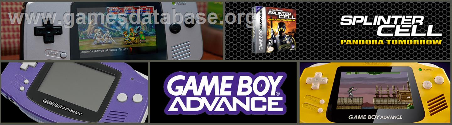 Tom Clancy's Splinter Cell - Pandora Tomorrow - Nintendo Game Boy Advance - Artwork - Marquee