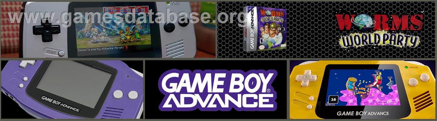 Worms World Party - Nintendo Game Boy Advance - Artwork - Marquee