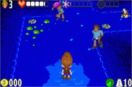In game image of Adventures Of Jimmy Neutron - Boy Genius Vs. Jimmy Negatron, The on the Nintendo Game Boy Advance.
