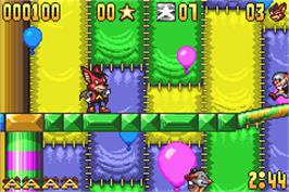 In game image of Aero The Acro-bat on the Nintendo Game Boy Advance.